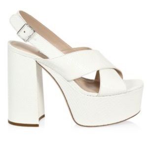 MIU MIU platform sling back sandals in Bianco